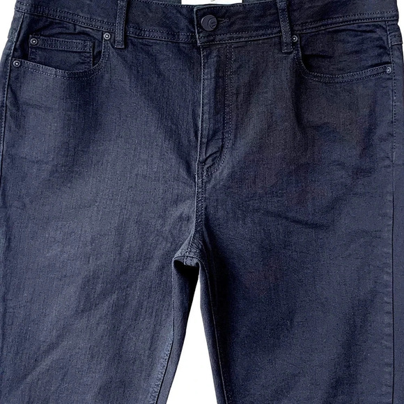 C Est 1946 Classic Black Denim Jeans Size 14 Straight Leg High Waist Stretch W35 - Picture 4 of 16